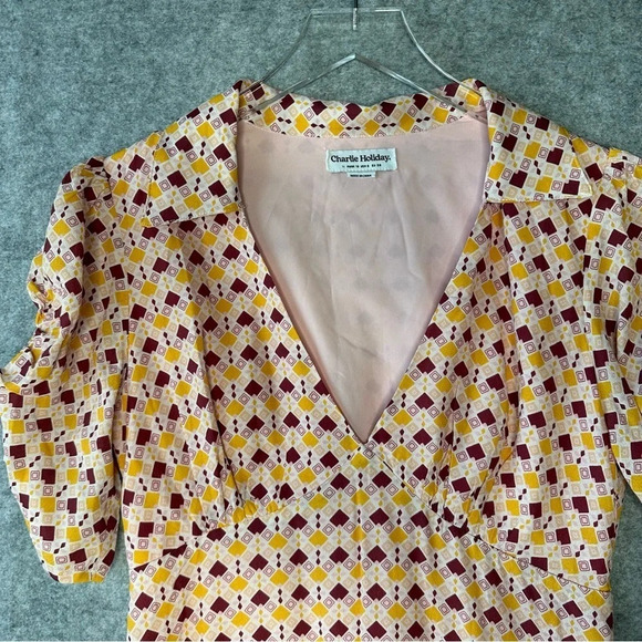 NWOT Charlie Holiday Pink Printed Mini Dress  Sz: 6 - Picture 6 of 8